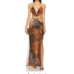 Jaded London vids maxi dress in Grunge Animal